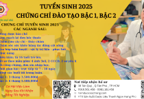 TUYỂN SINH 2025 CHỨNG CHỈ ĐÀO TẠO BẬC 1, BẬC 2